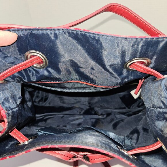 NWT Tommy Hilfiger Logo Rich Red "TH" Monogram Drawstring Bucket Handbag - Picture 9 of 14